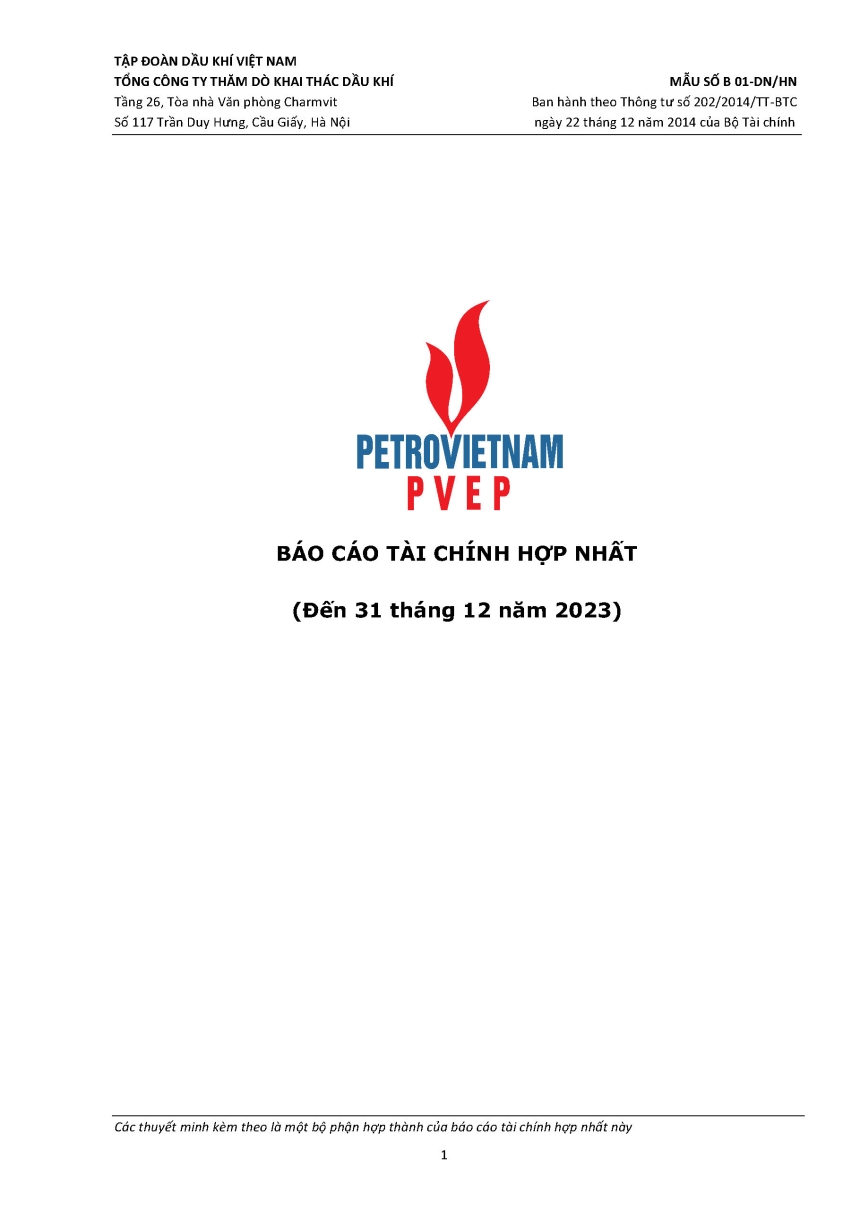 Báo cáo tài chính hợp nhất đến 31 tháng 12 năm 2023